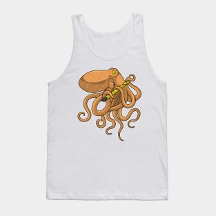 Octopus Musician Flute Music Tank Top